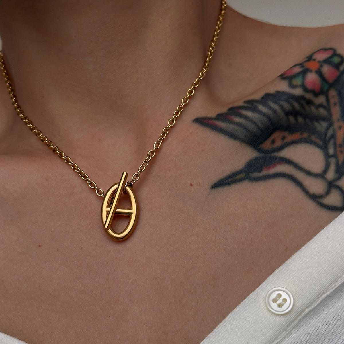Vintage Coin OT Toggle Necklace
