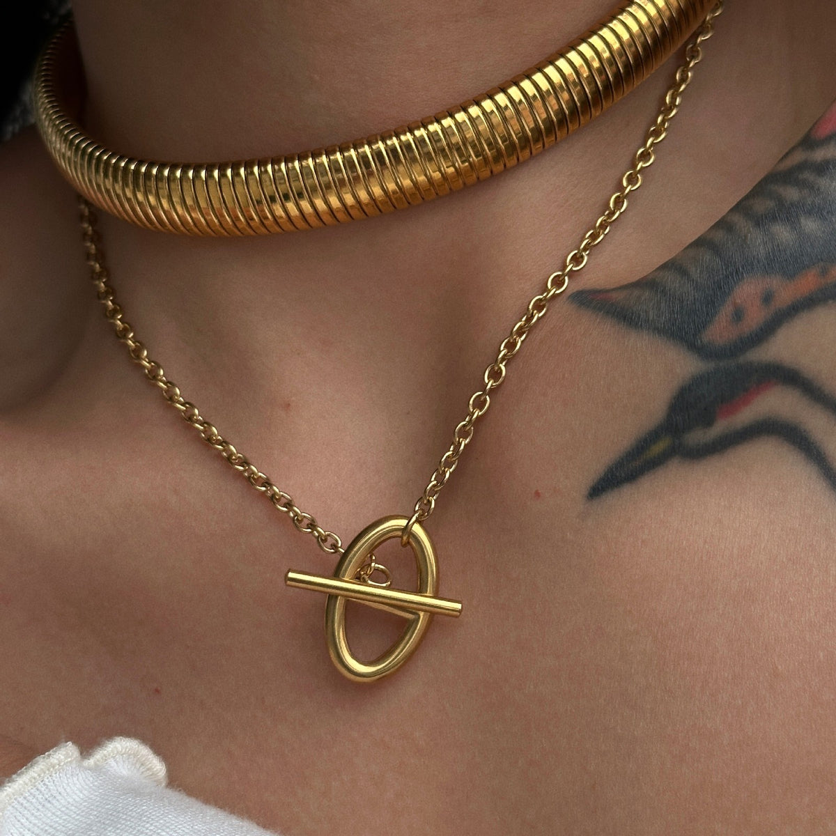 Vintage Coin OT Toggle Necklace