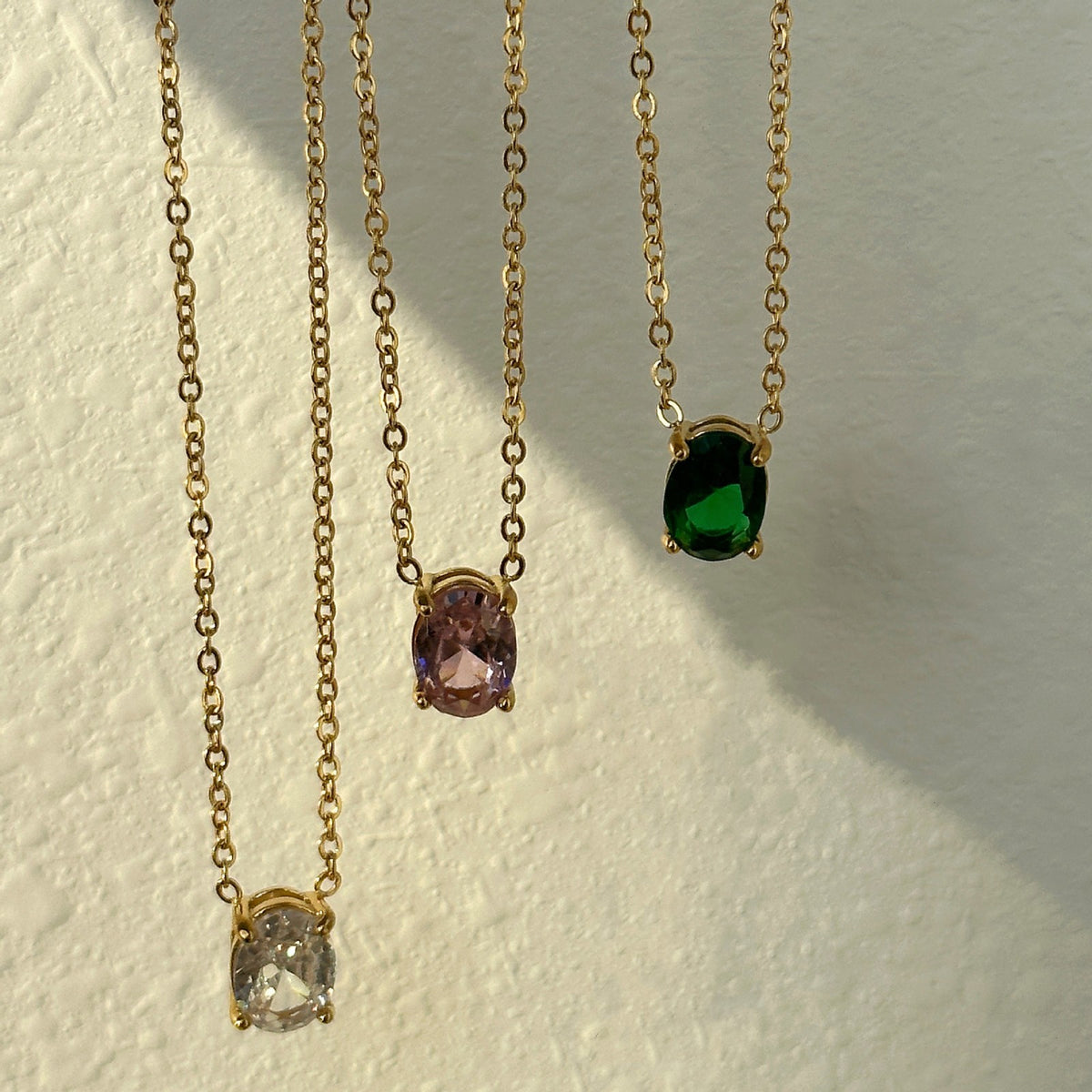Vintage Layered Oval Zirconia Necklace