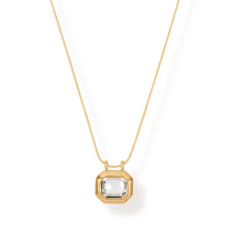 18k Vintage Octagonal Zircon Necklace