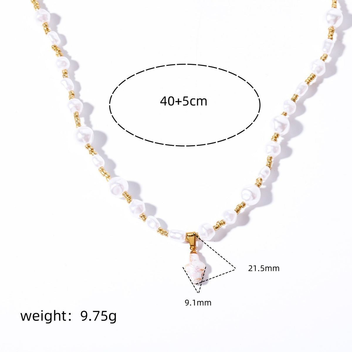 Vintage Baroque Pearl Cross Necklace