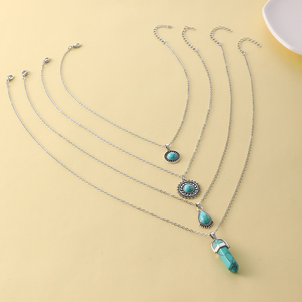 Boho Vintage Turquoise Multi-Layer Necklace