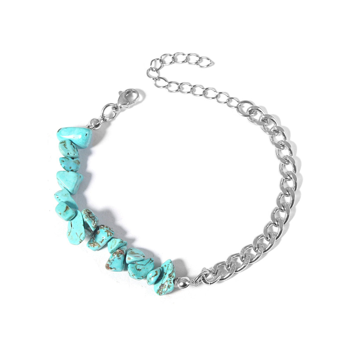 Boho Natural Stone Chip Cuban Bracelet