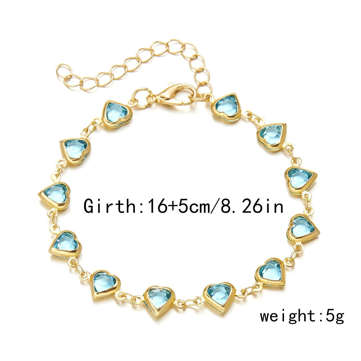 Dainty Multi-Color Heart Necklace and Bracelet Set