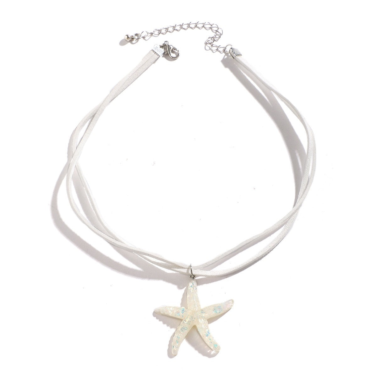 Boho Glitter Starfish Cord Necklace