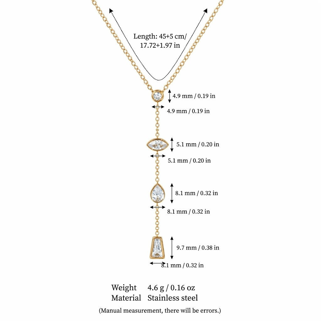 Dainty Geometric CZ Y-Necklace
