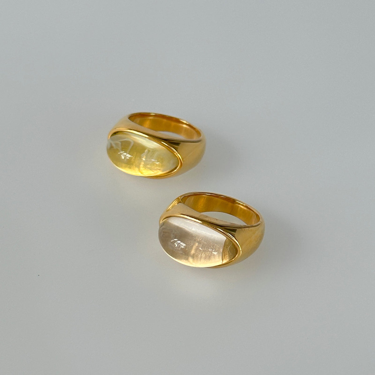 14k Elegant Translucent Resin Signet Ring