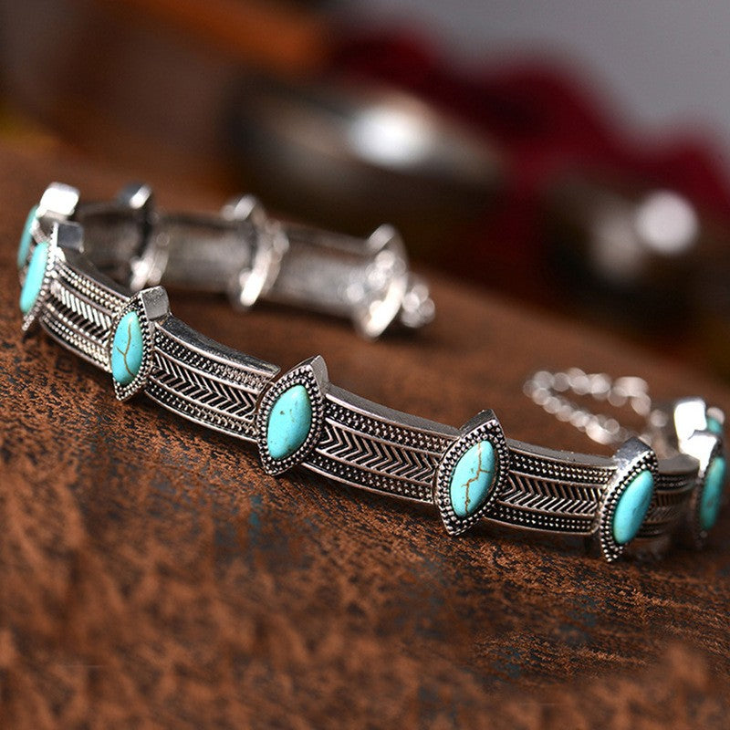 Vintage Boho Turquoise Collar Necklace