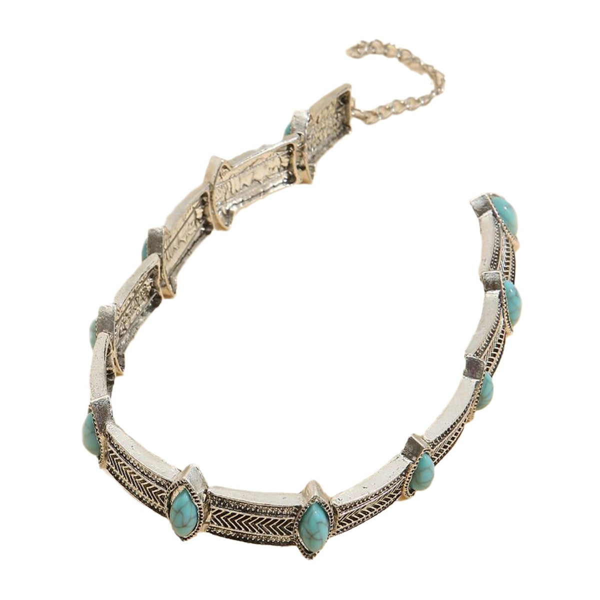 Vintage Boho Turquoise Collar Necklace