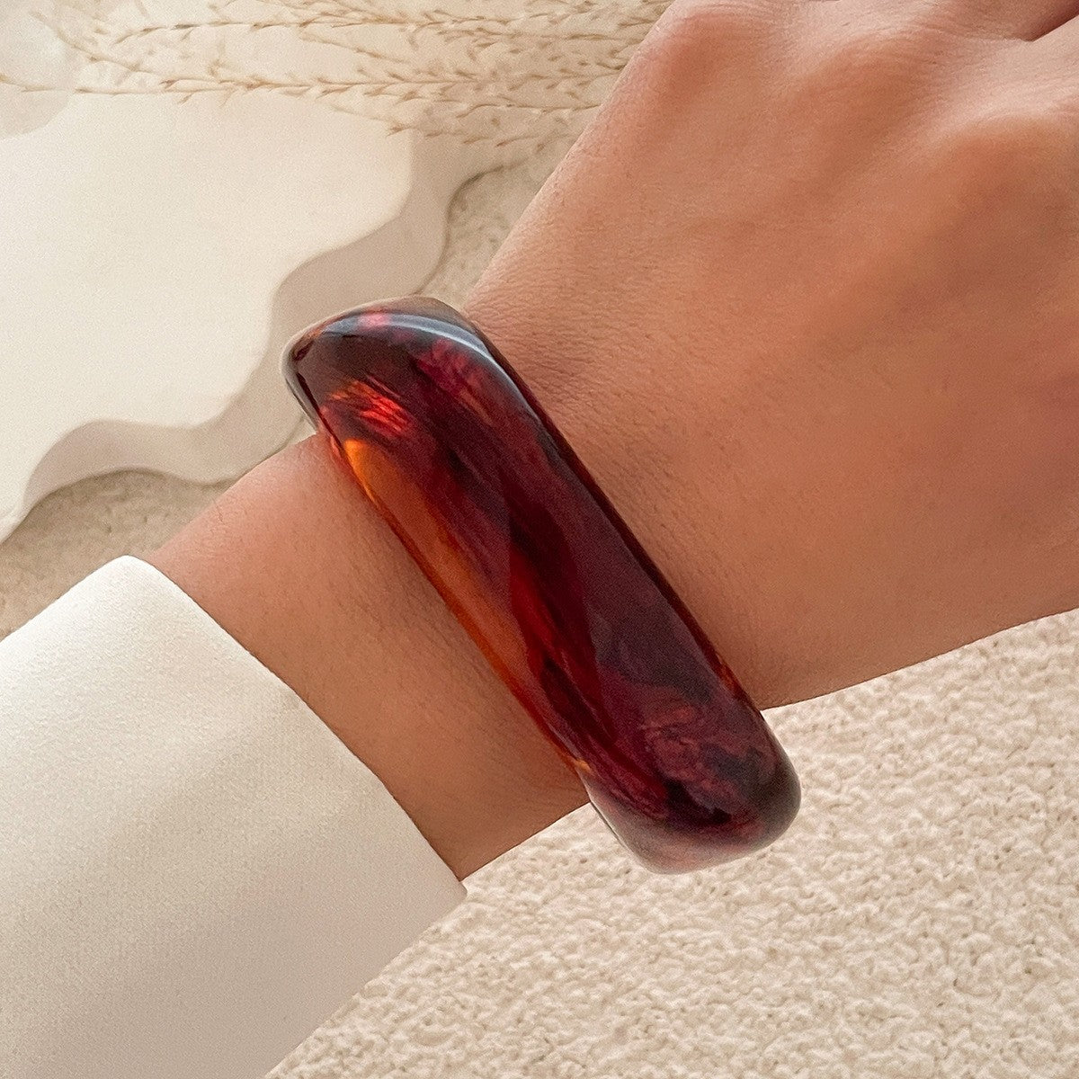 Classy Translucent Geometric Acrylic Bangle