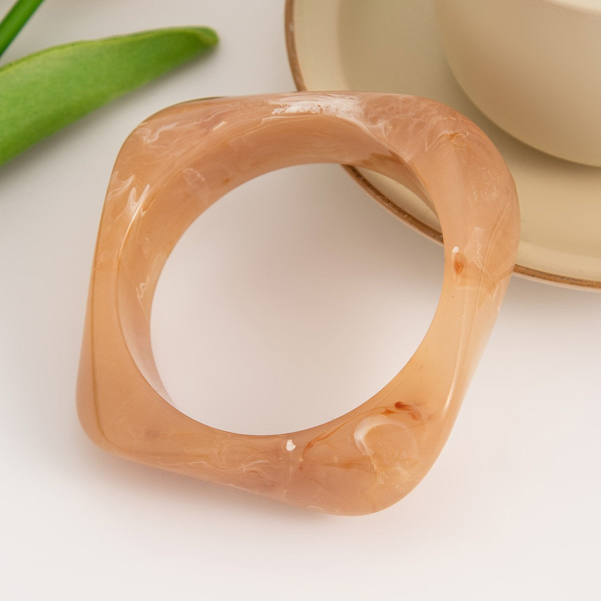 Classy Translucent Geometric Acrylic Bangle