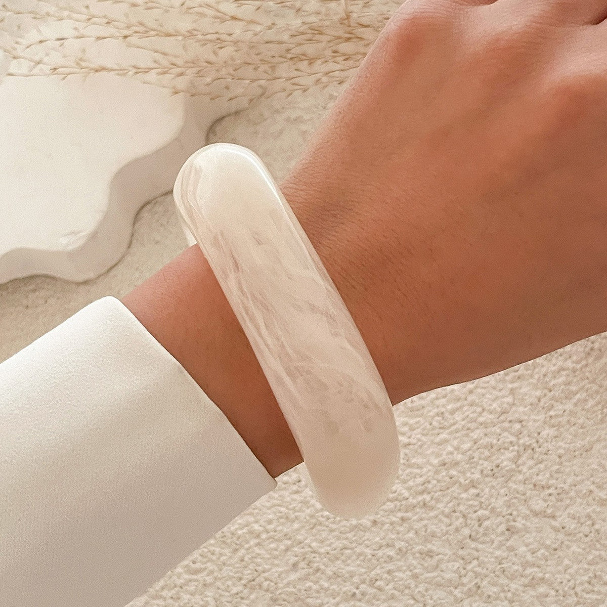 Classy Translucent Geometric Acrylic Bangle