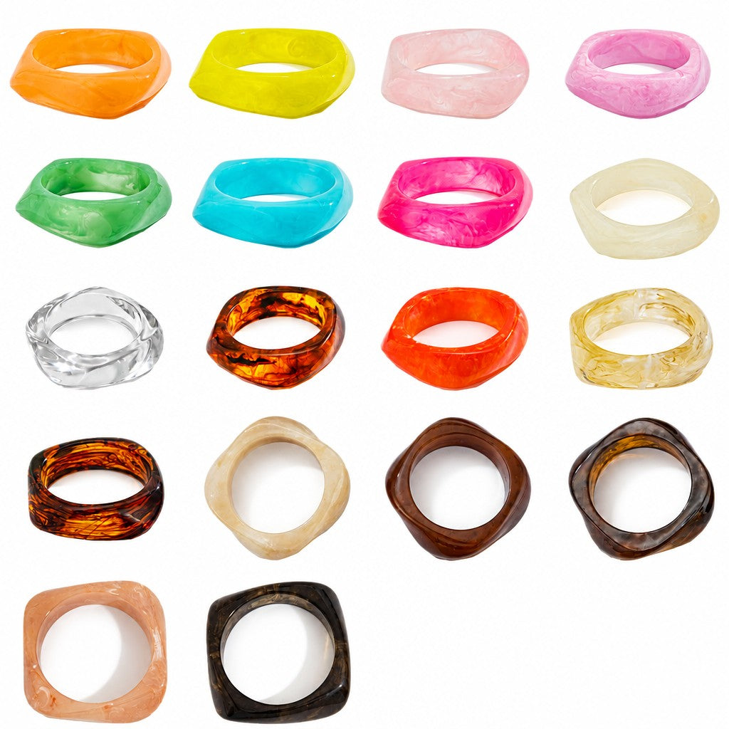 Classy Translucent Geometric Acrylic Bangle