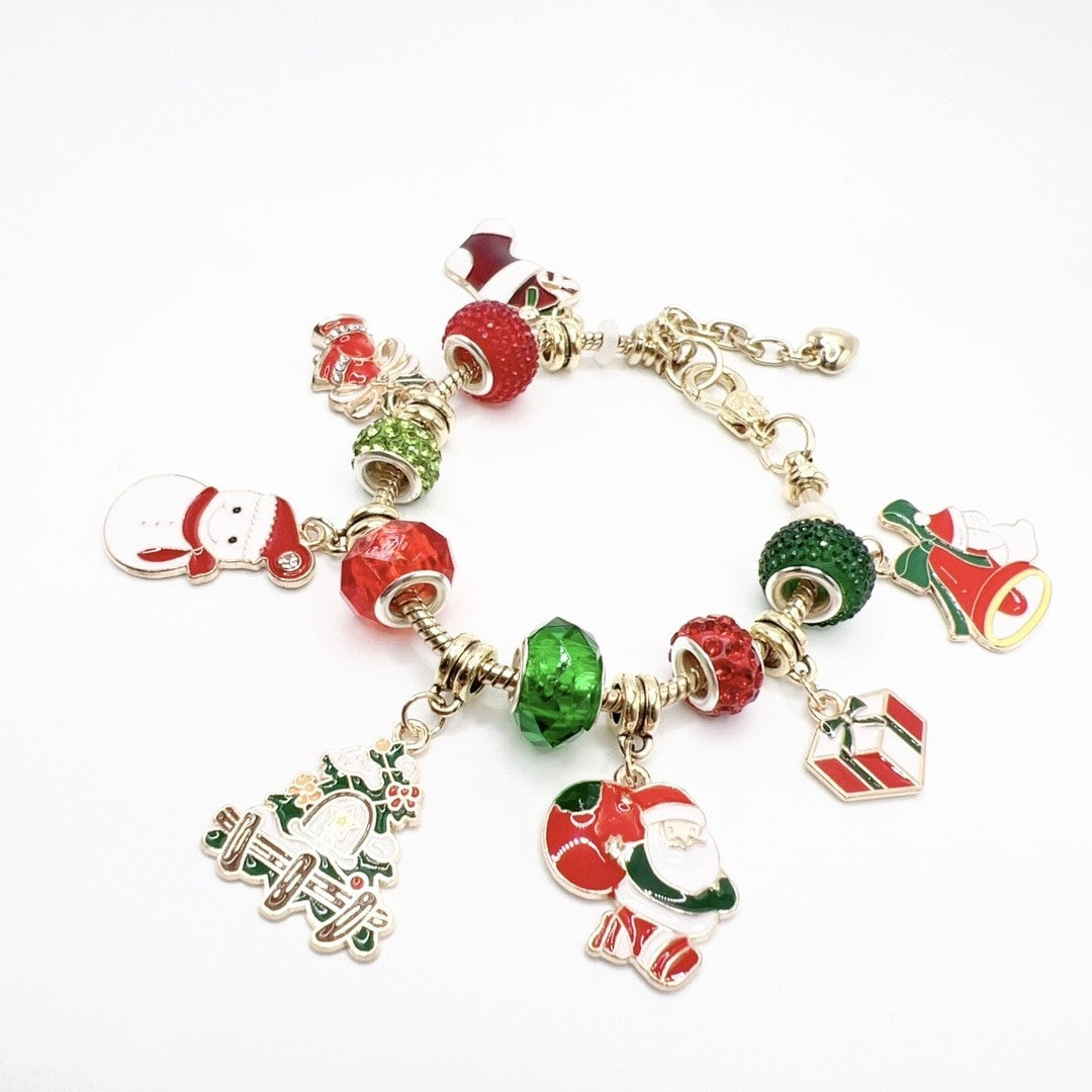 Festive Reindeer Snowflake Charm Bracelet
