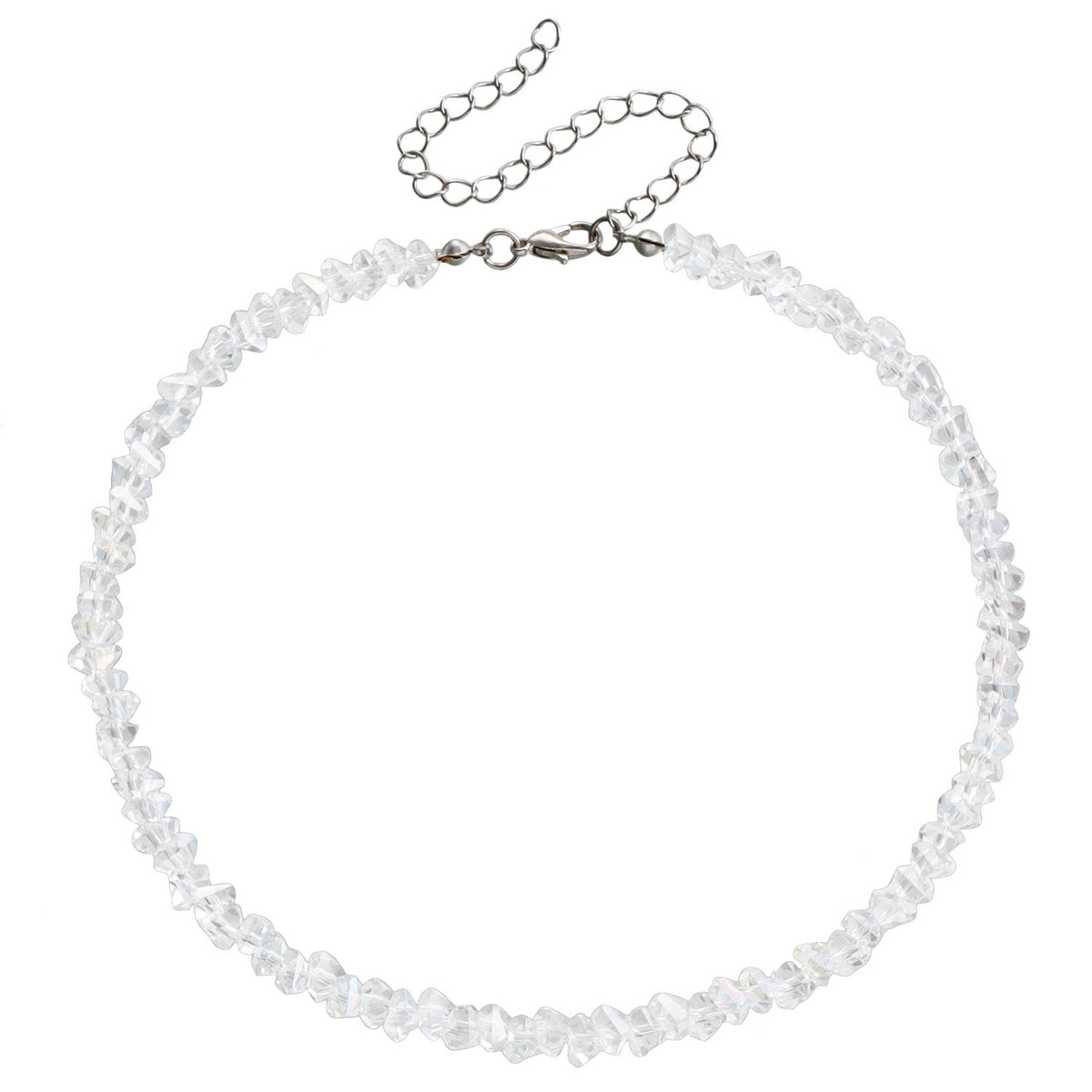 Classy Black Crystal Chip Choker Necklace