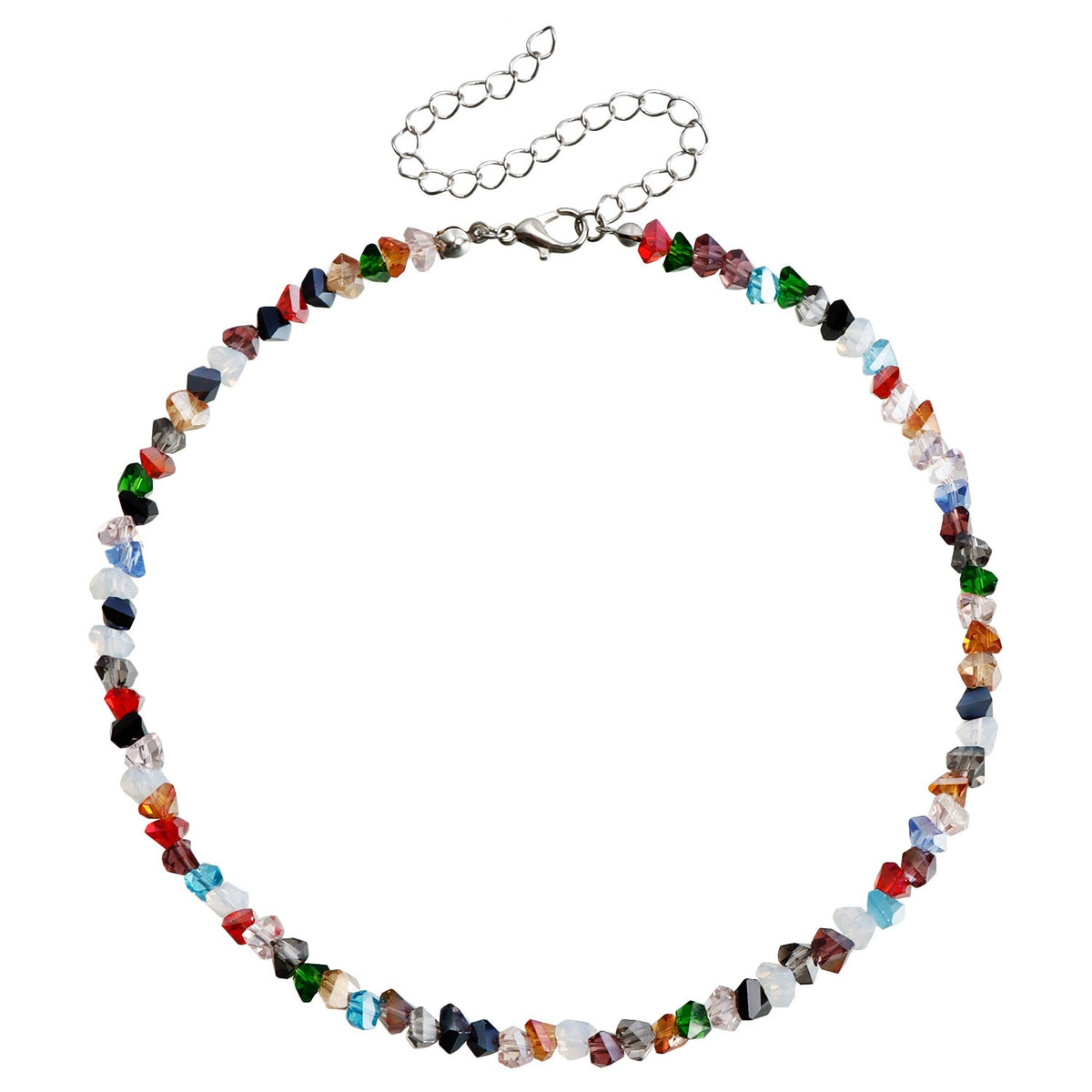 Classy Black Crystal Chip Choker Necklace