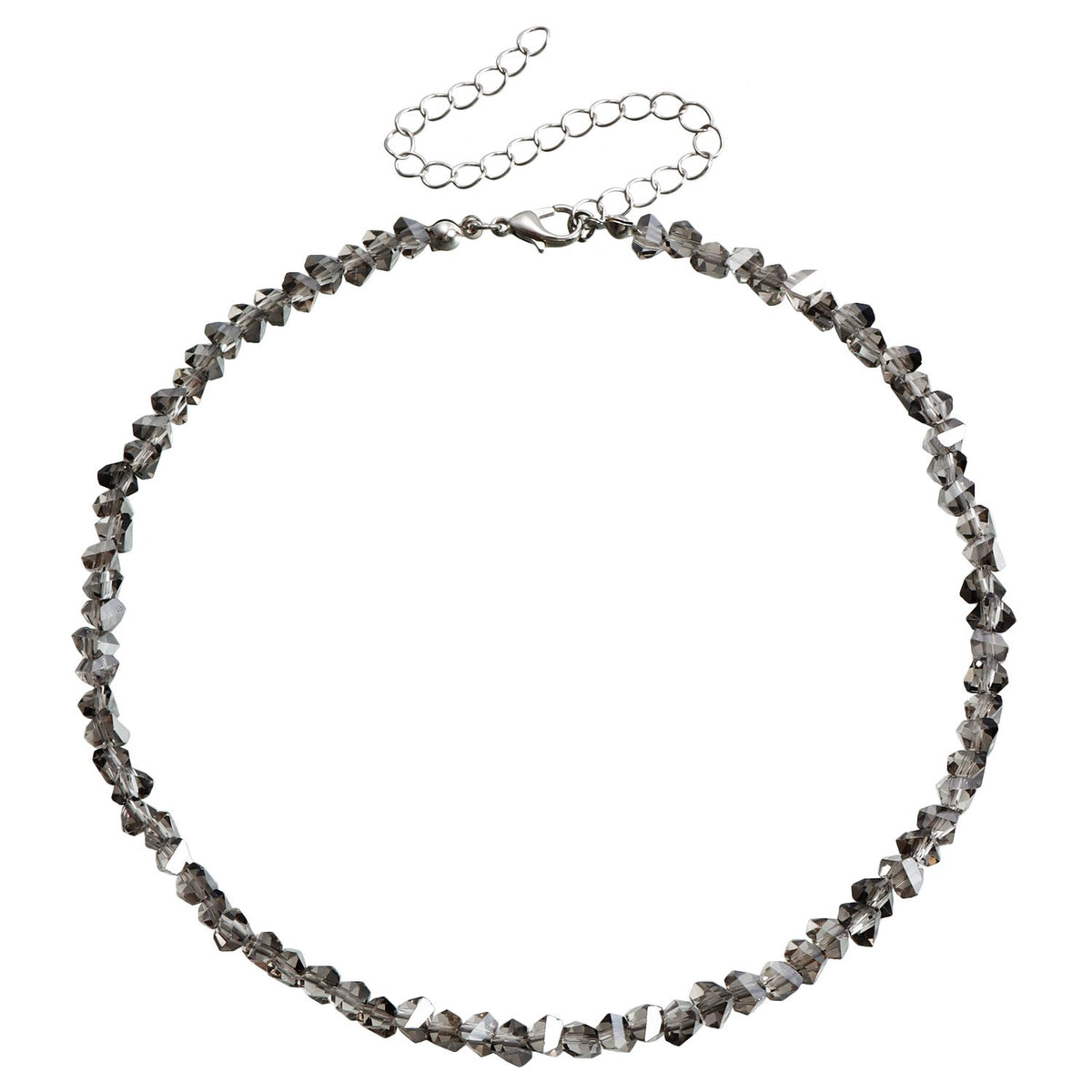 Classy Black Crystal Chip Choker Necklace