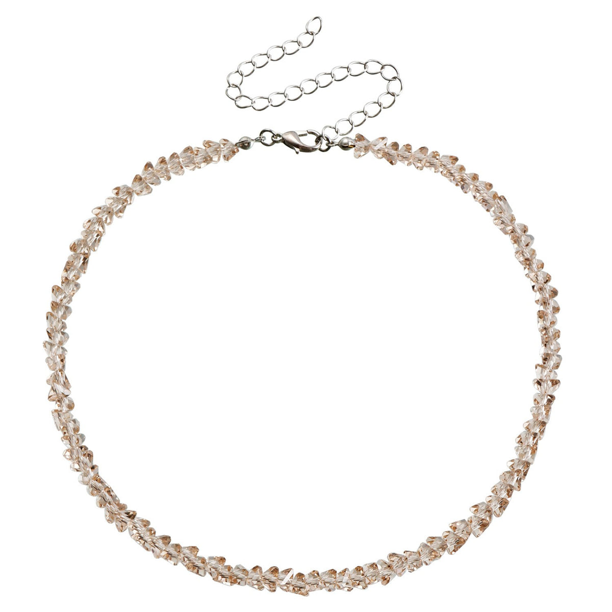 Classy Black Crystal Chip Choker Necklace