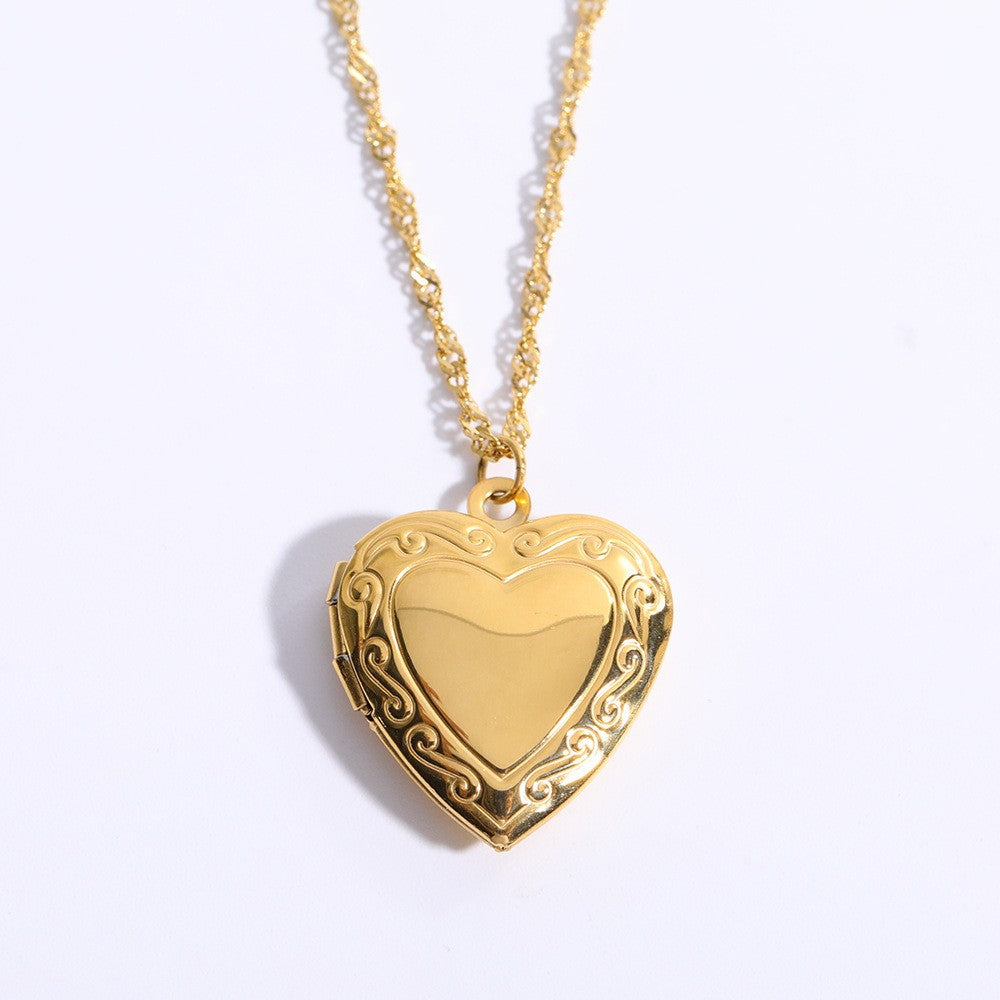 Vintage Celestial Moonstone Square Locket Necklace