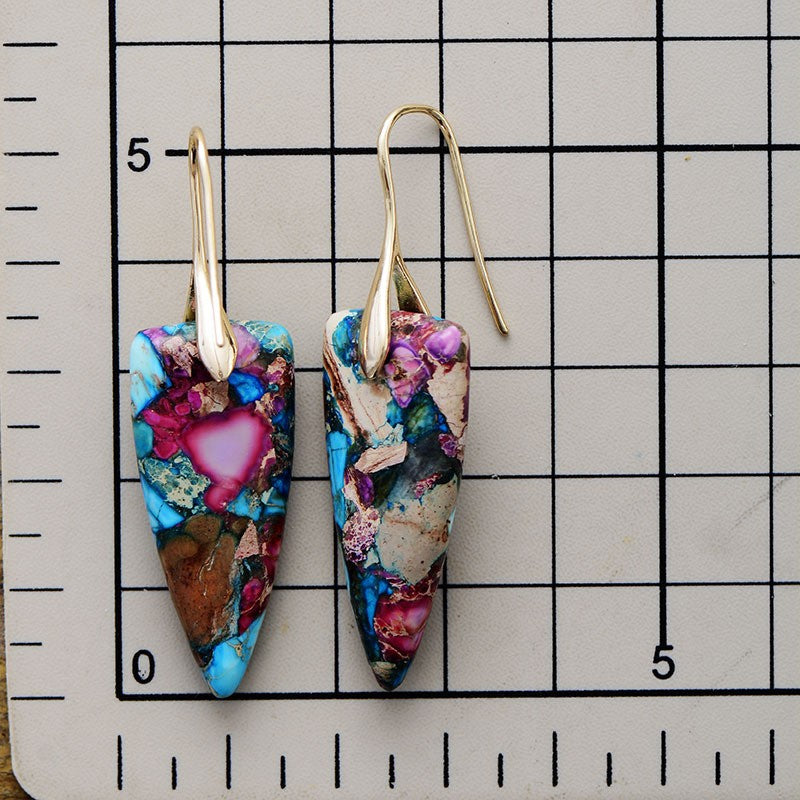 Boho Multicolor Stone Teardrop Earrings