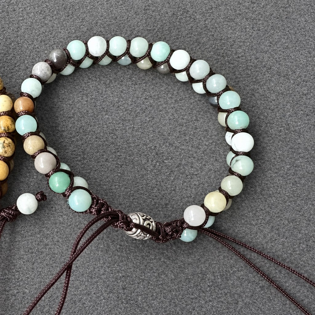 Boho Woven Multi-Stone Wrap Bracelet