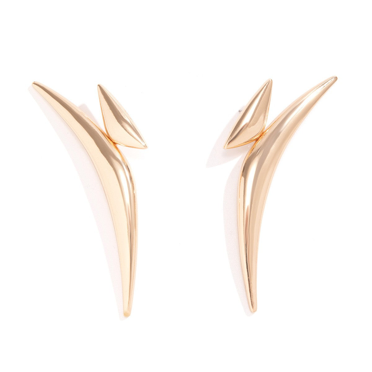 Classy Geometric Curved Spike Earrings
