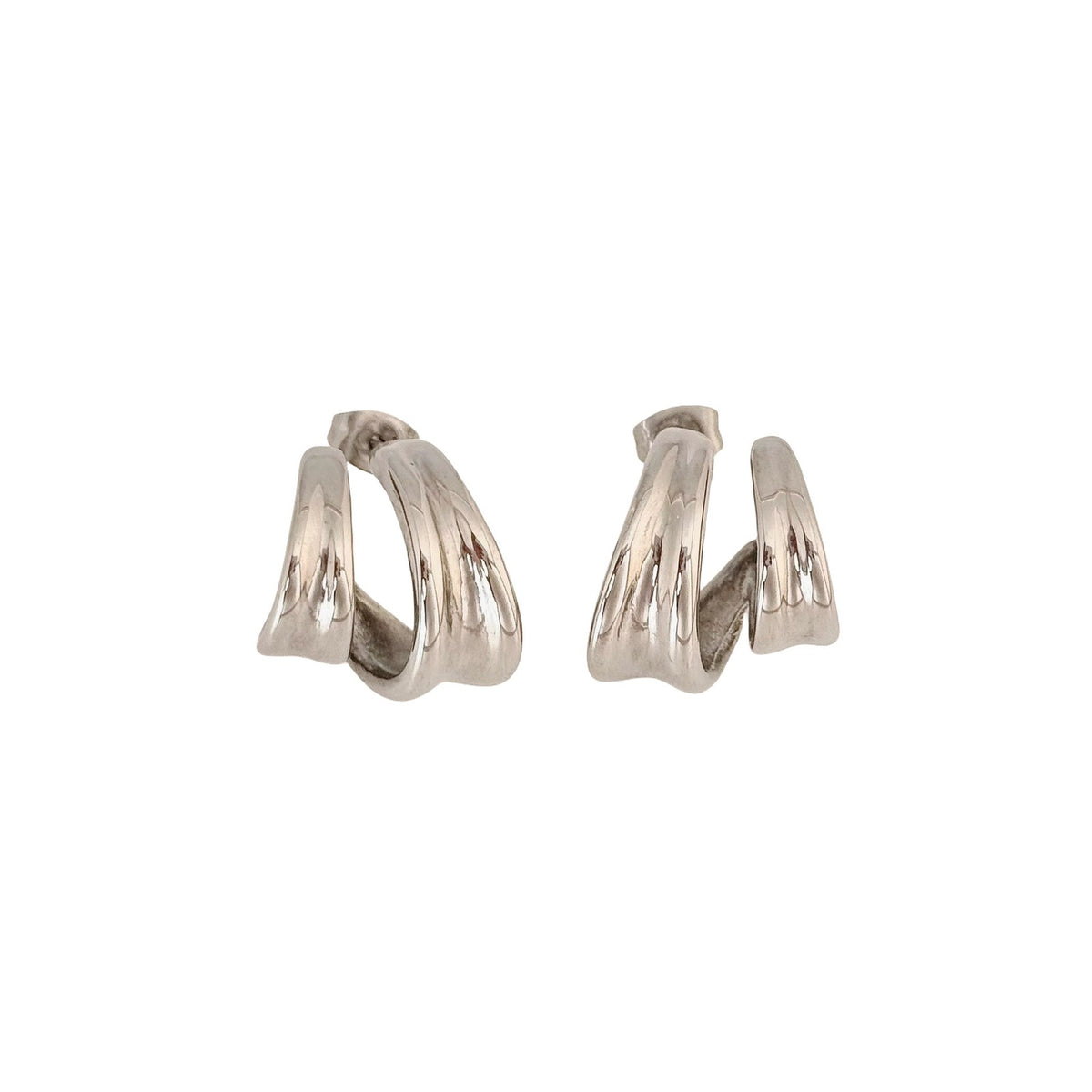 18k Classy Double Layer Hoop Earrings