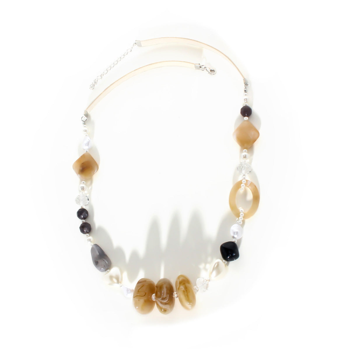 Classy Amber Geometric Resin Necklace