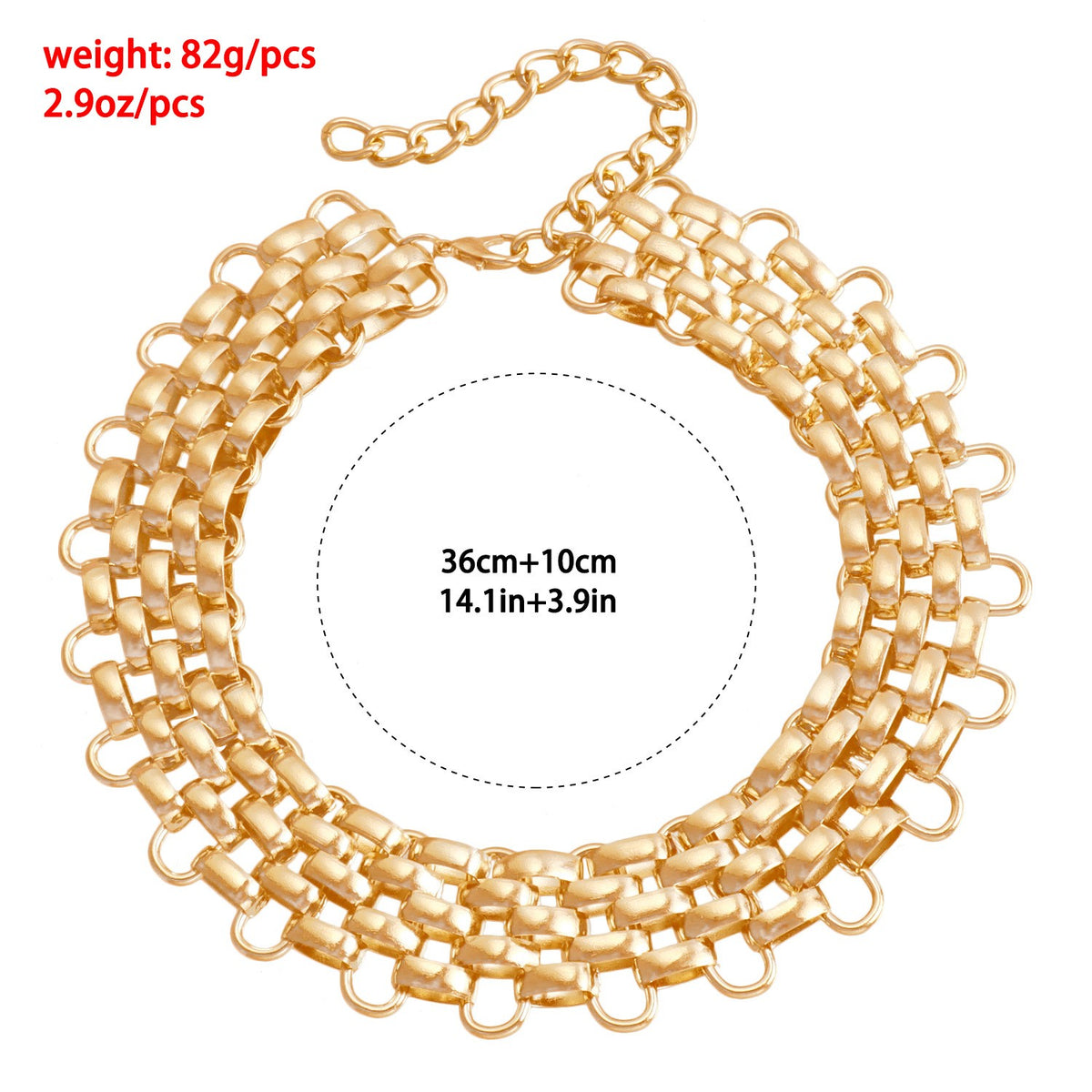 Classy Woven Link Choker Necklace and Bracelet Set