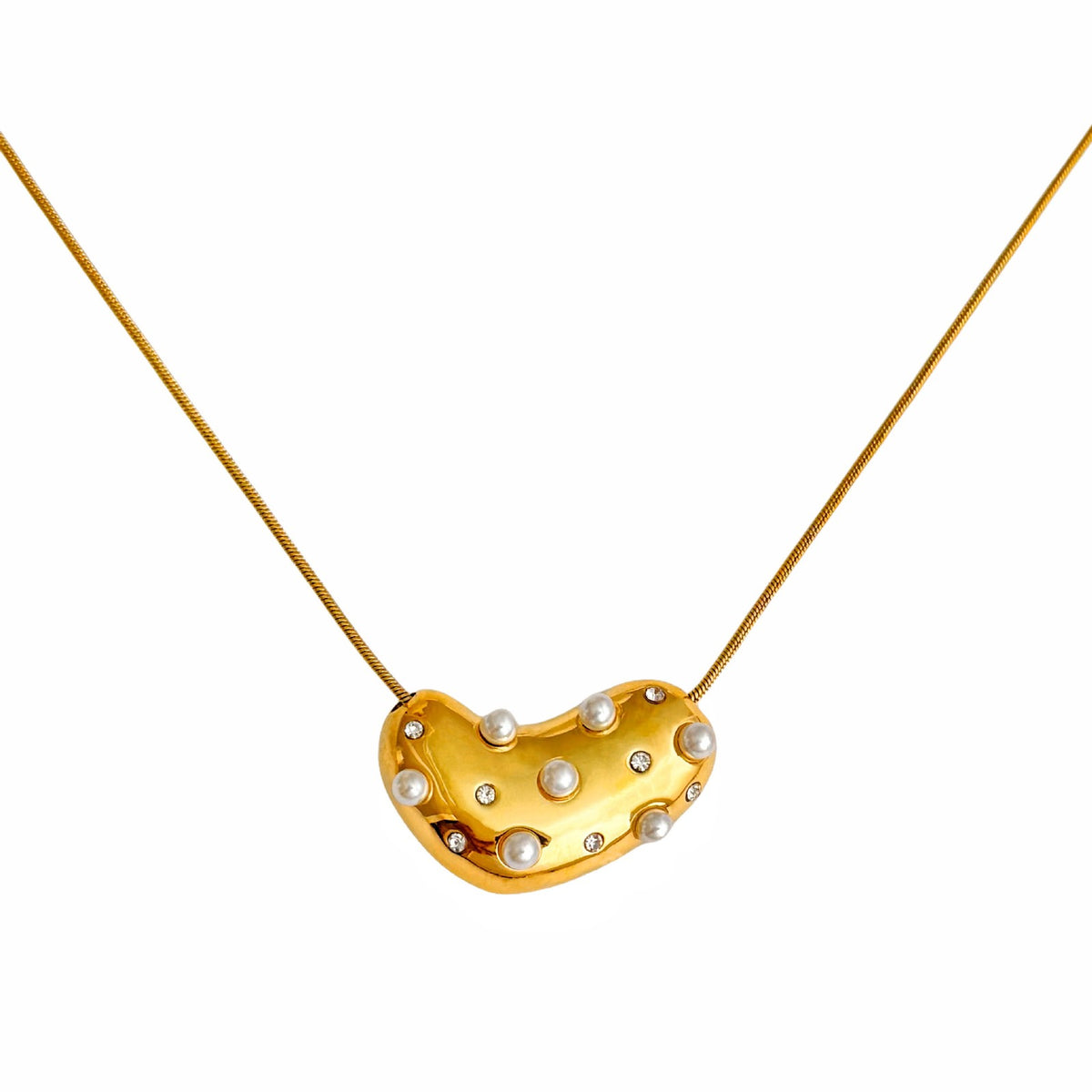 Classy Mixed Gem Bean Necklace