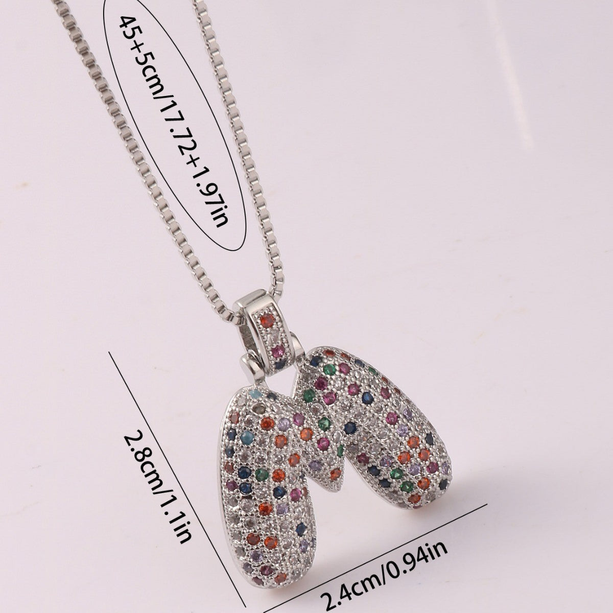 Classy Colorful CZ Initial Letter Necklace