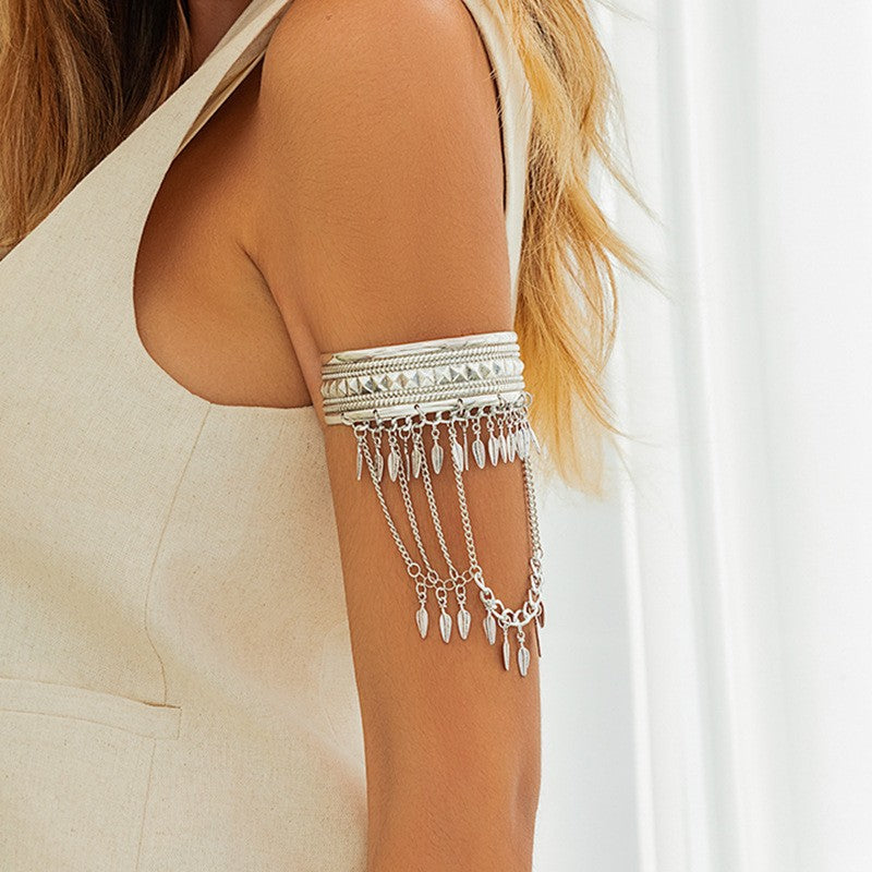 Boho Vintage Coin Tassel Arm Cuff