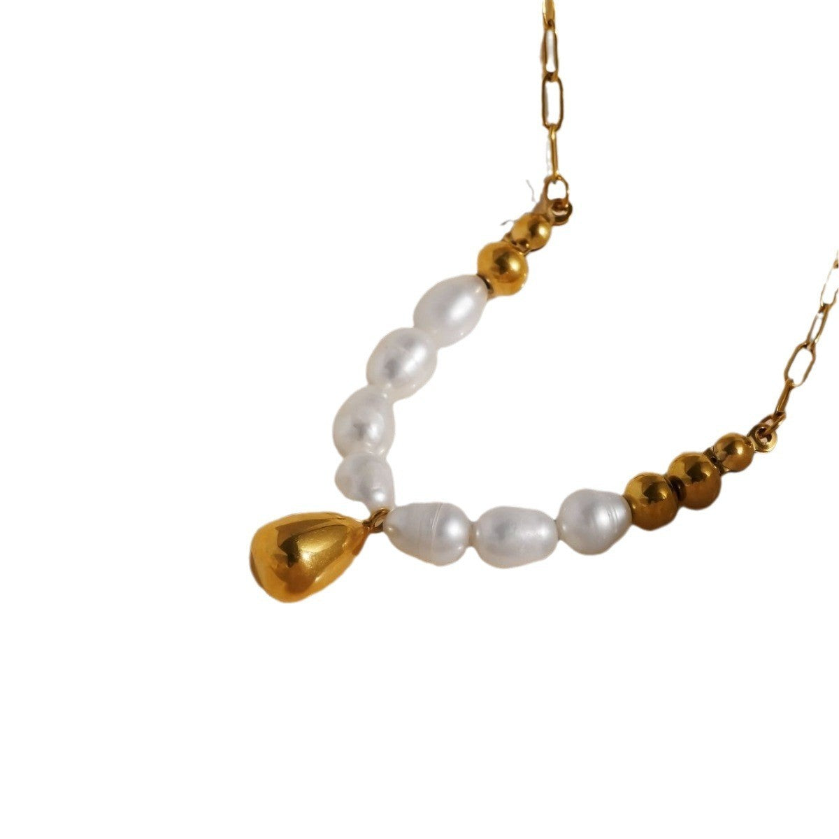 Vintage Inspired Faux Pearl Teardrop Necklace