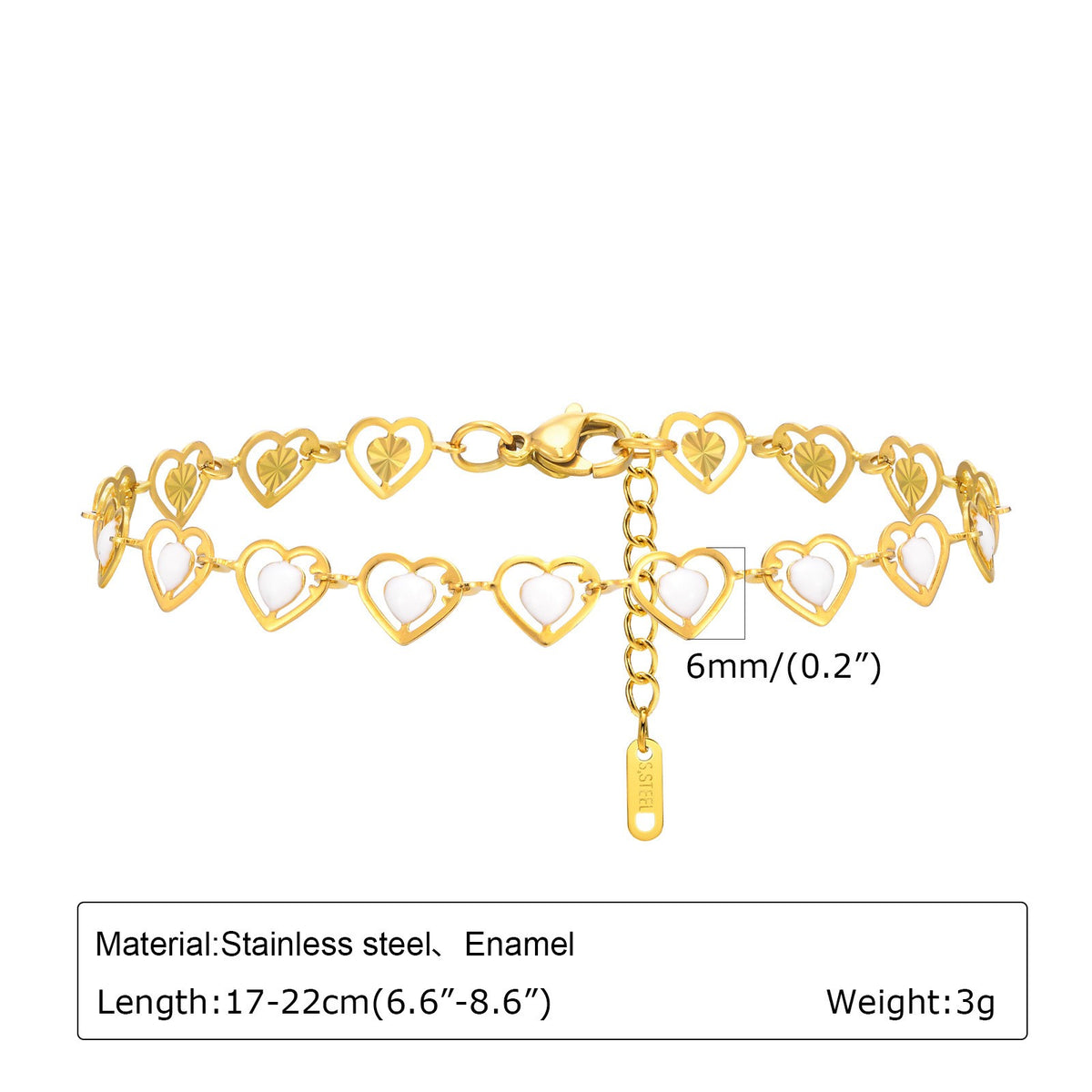 Dainty Multicolor Enamel Charm Bracelet