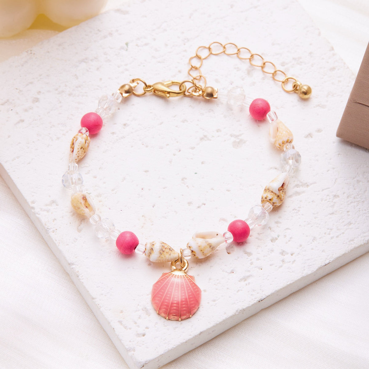 Boho Blue Starfish Shell Necklace Bracelet Set