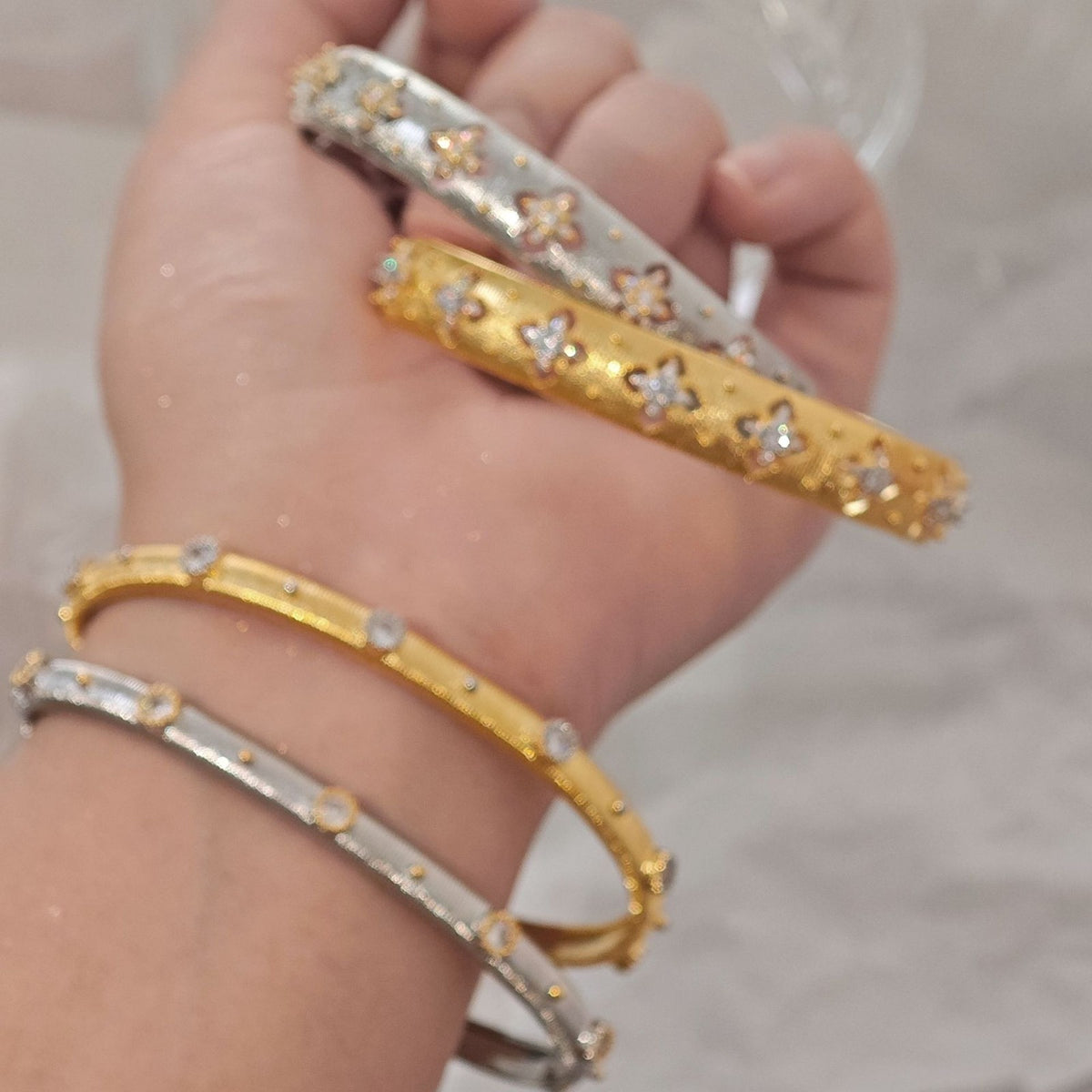 Classy Floral Textured Cuff Bracelet