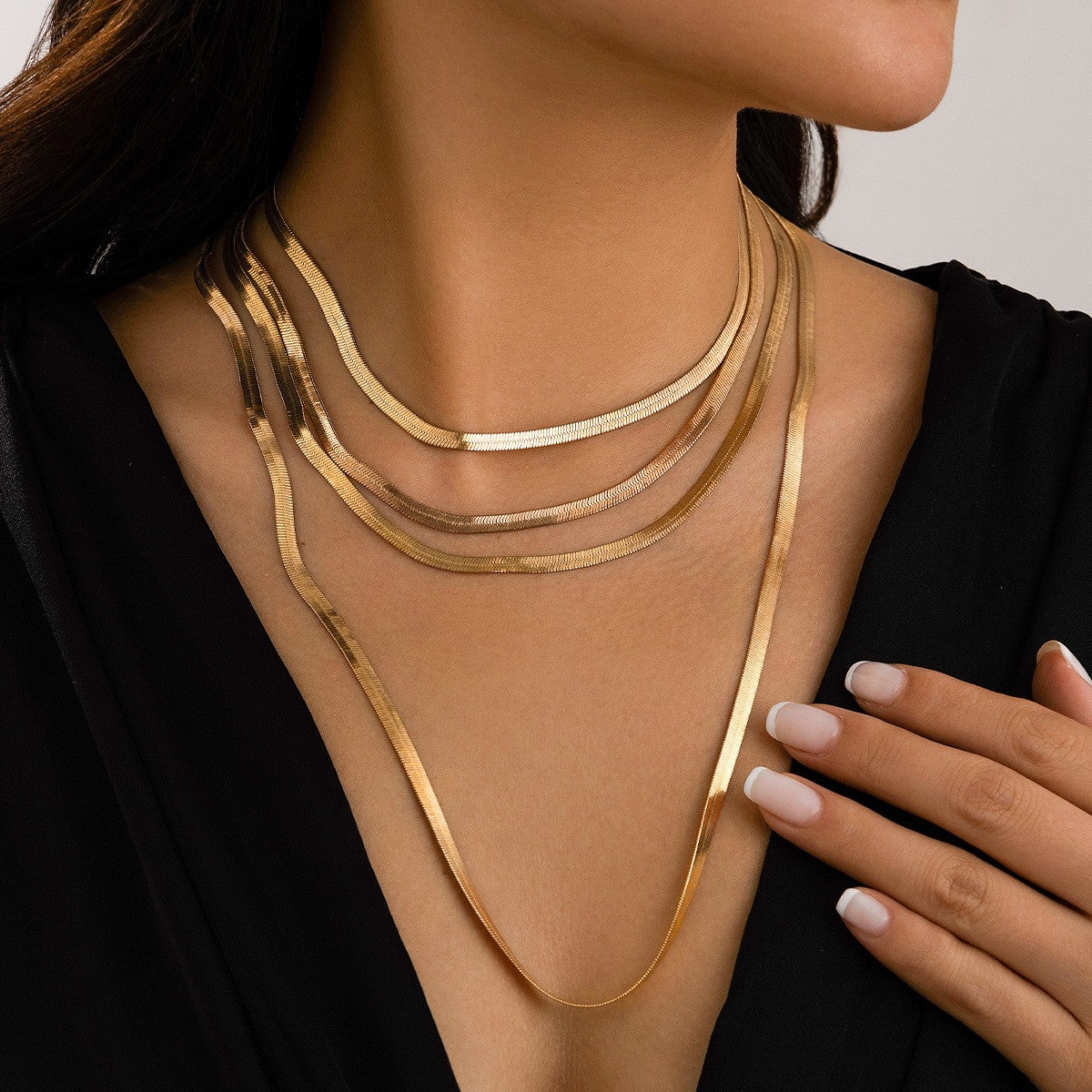 Classy Multi-Layer Snake Chain Necklace