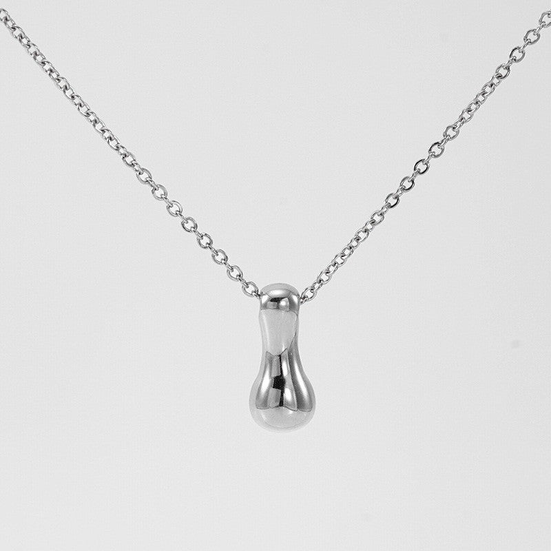 18k Dainty Bubble Letter Initial Necklace