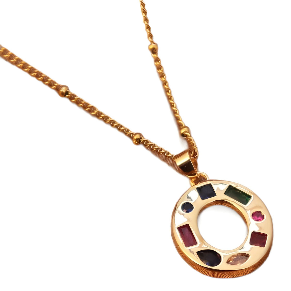 Classy Multicolor CZ Initial Letter Necklace