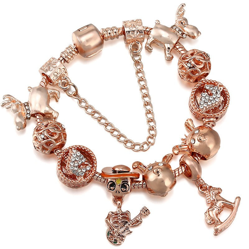 Playful Colorful Bead Charm Bracelet