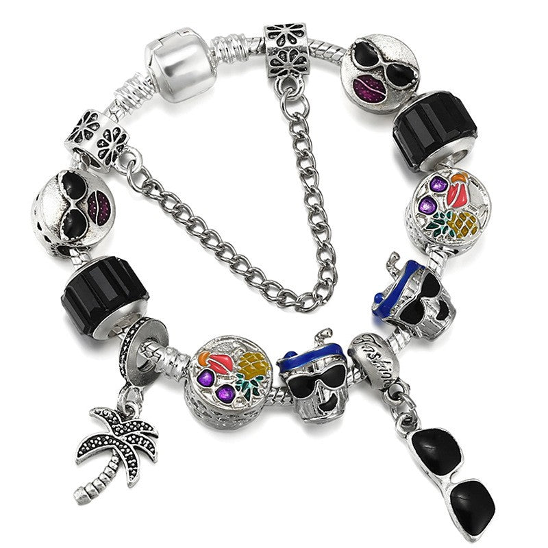 Playful Colorful Bead Charm Bracelet