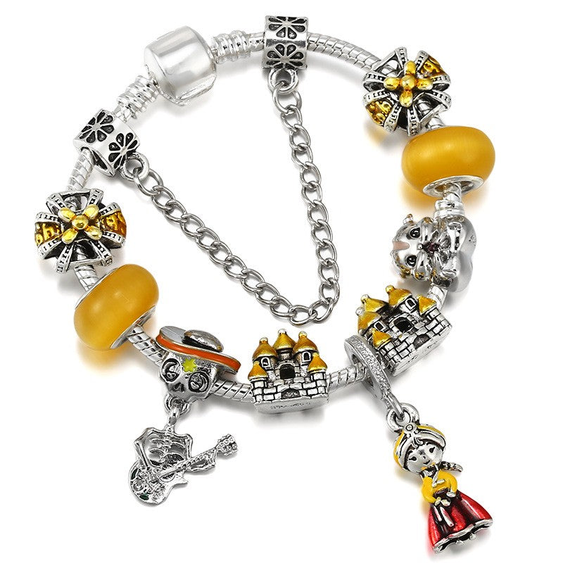 Playful Colorful Bead Charm Bracelet