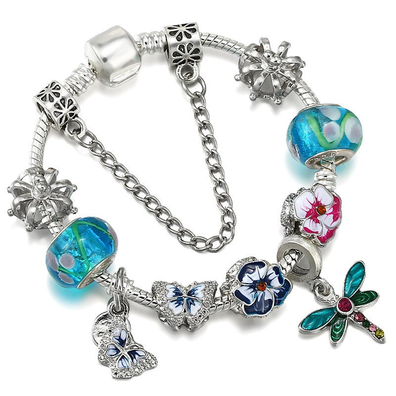 Playful Colorful Bead Charm Bracelet