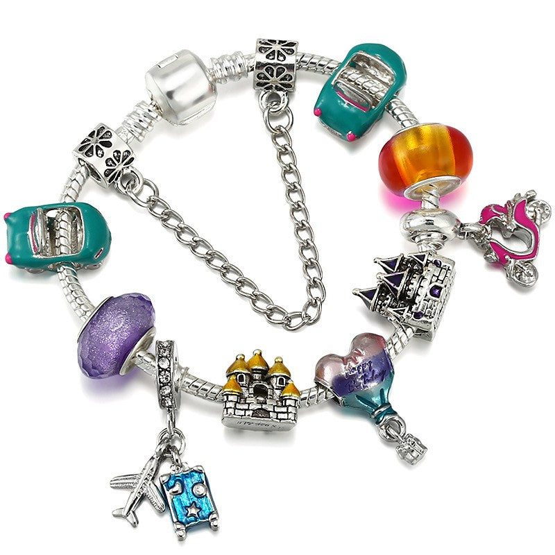 Playful Colorful Bead Charm Bracelet
