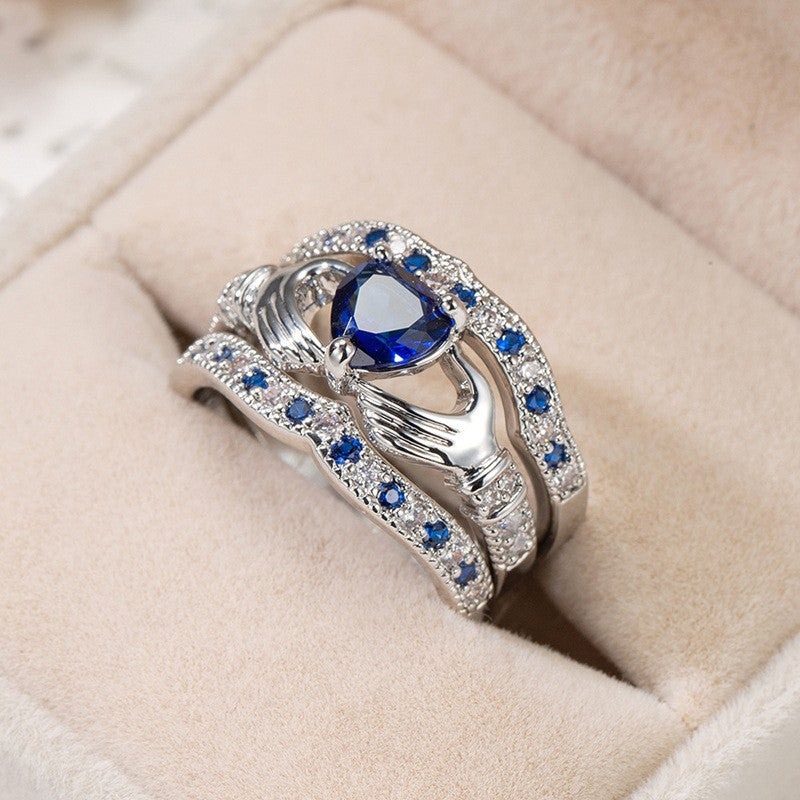Classy Royal Blue Praying Hands Ring