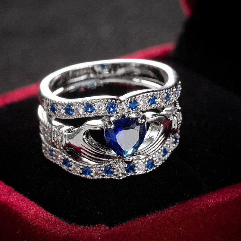 Classy Royal Blue Praying Hands Ring
