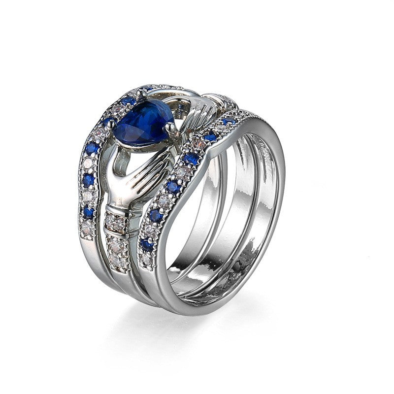 Classy Royal Blue Praying Hands Ring