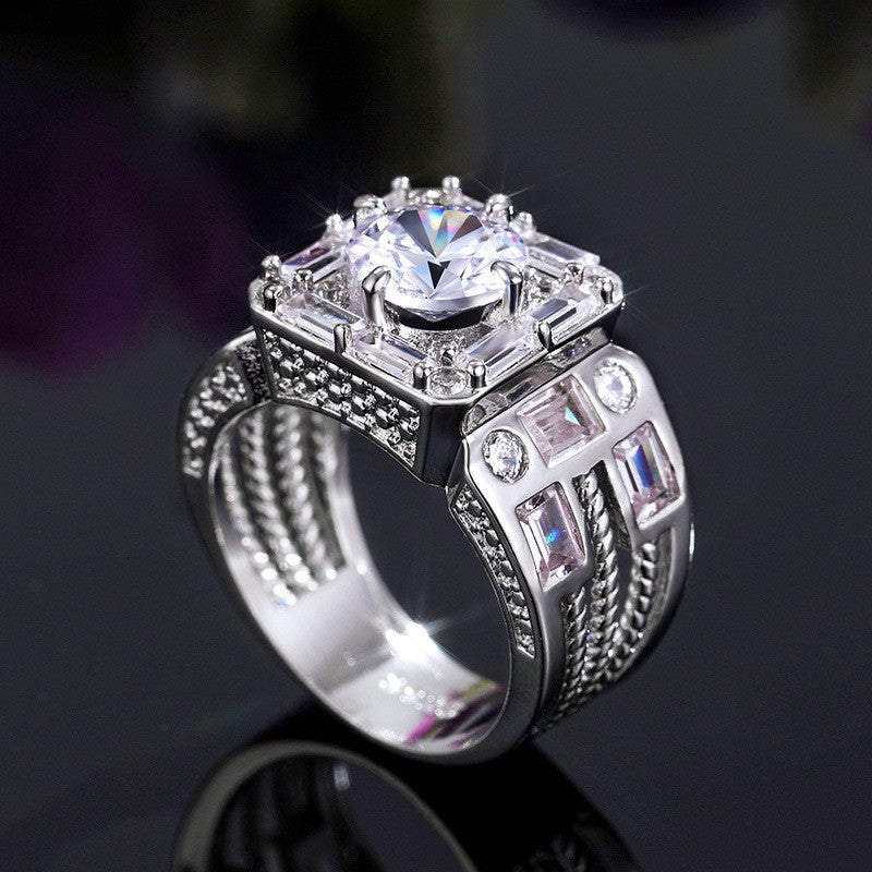 Classy Baguette & Round Zirconia Ring
