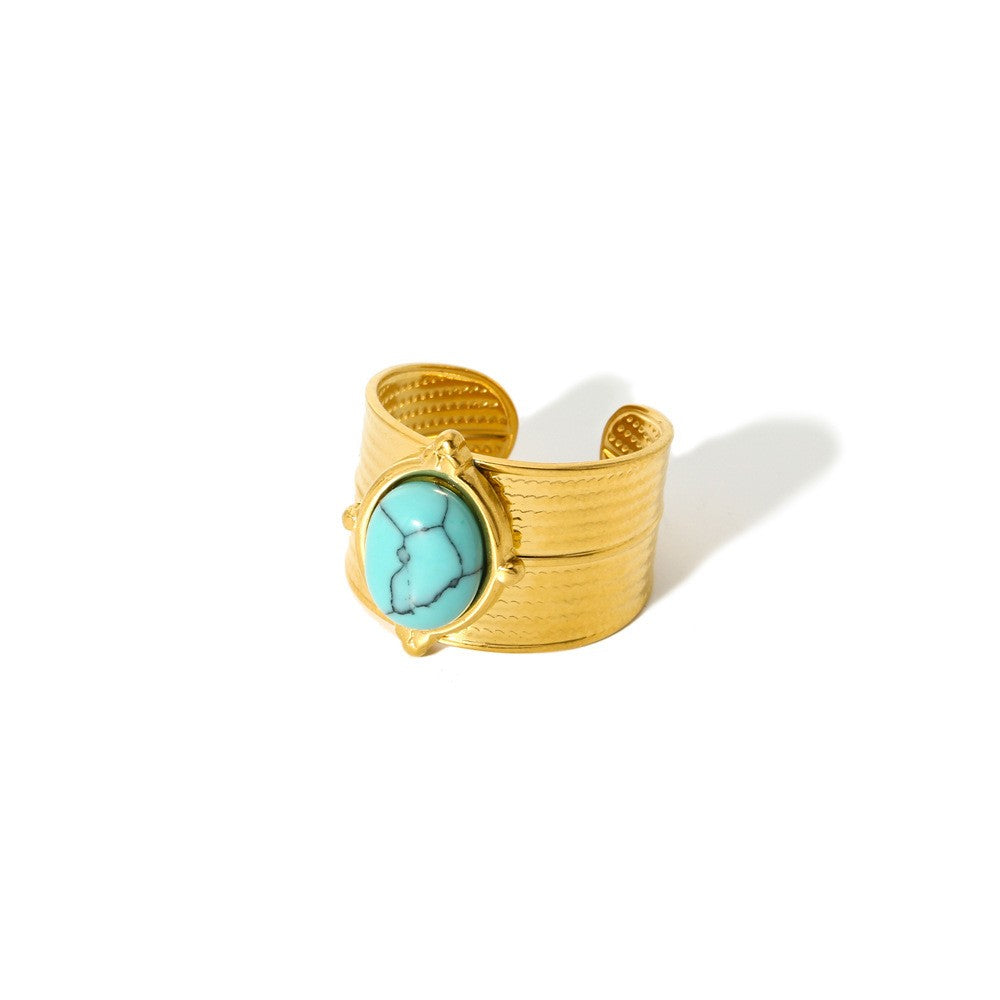 Boho Turquoise Sun & Eye Ring Set