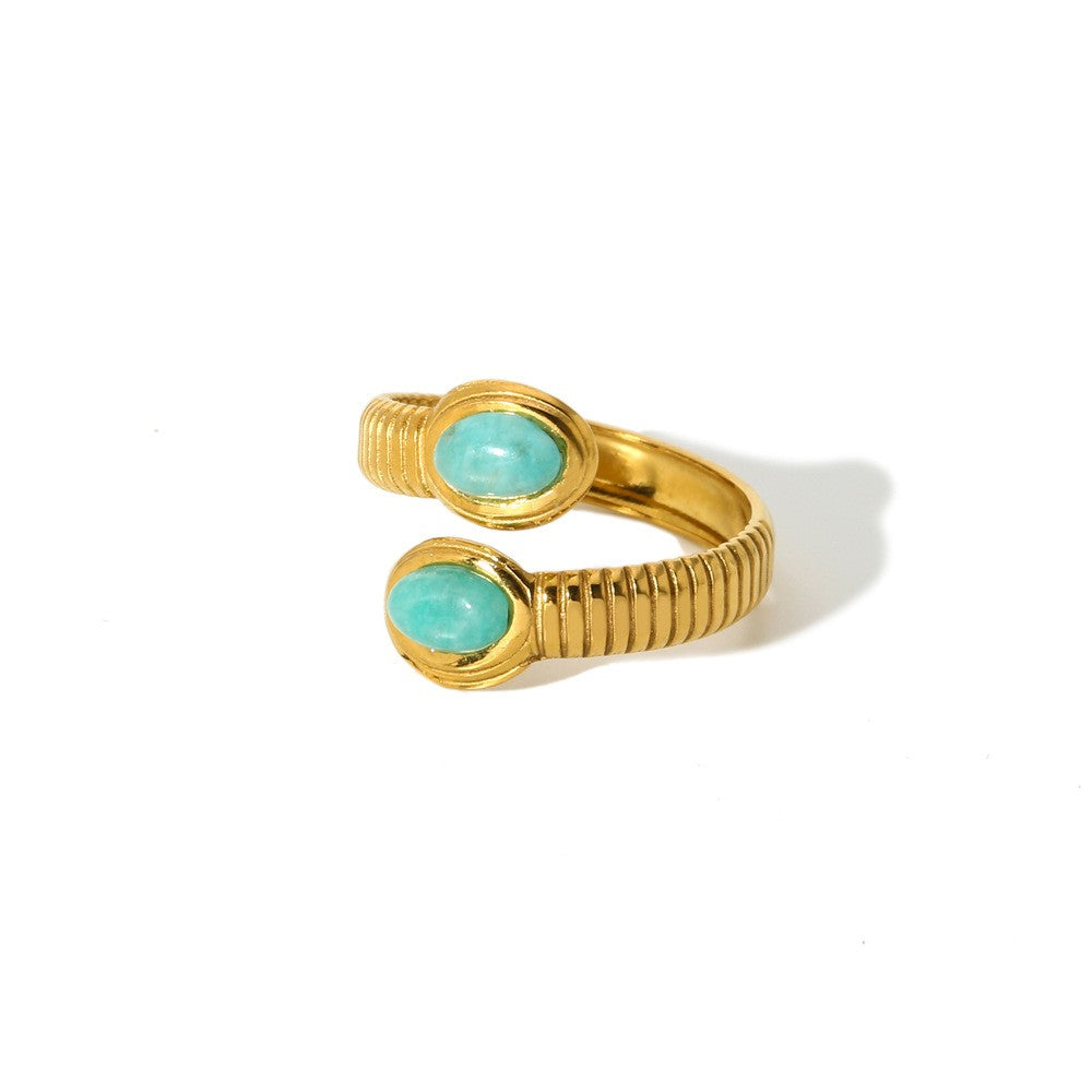 Boho Turquoise Sun & Eye Ring Set